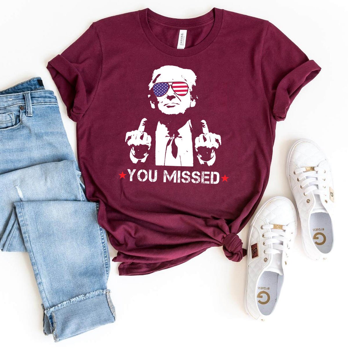 You Missed Trump Shirt – A Statement for the Future - Bliss Birthday Shirts - Maroon - S